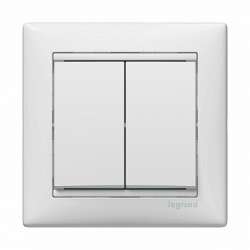 Legrand Valena Бел Выключатель 2-х клавишный арт. 774405