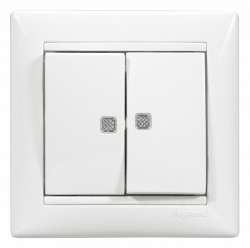 Legrand Valena Бел Выключатель 2-х клавишный с индикацией на каждую клавишу арт. 774213