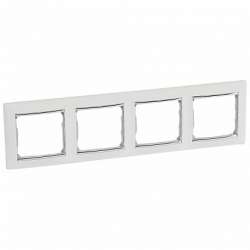 Legrand Valena Белый/Серебряный штрих Рамка 4-ая горизонт. арт. 770494