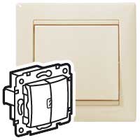 Legrand Valena Крем Выключатель 2-клавишный с индикац на 1-й клавише с нейтралью арт. 774345