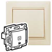 Legrand Valena Крем Выключатель без фиксации с подсветкой с символом звонка 10A 250В арт. 774115
