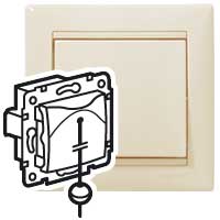 Legrand Valena Крем Выключатель кнопочный со шнурком арт. 774319