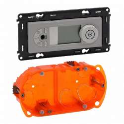 Legrand Valena LIFE/ALLURE Алюм Тюнер FM с RDS, ЖК-дисплеем и блоком питания (с лицевой панелью) арт. 752342