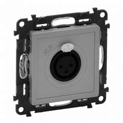Legrand Valena LIFE Алюм Аудиорозетка с 3-контактным гнездом XLR (с лицевой панелью) арт. 753373