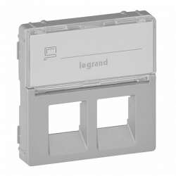 Legrand Valena LIFE Алюм Накладка розетки ТЛФ/комп 2-ой с полем для надписи арт. 755482