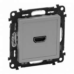 Legrand Valena LIFE Алюм Розетка 1-ая HDMI  (с лицевой панелью) арт. 753371