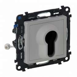 Legrand Valena LIFE Алюм Выключатель с ключом,2 положения.10А 230В (с лицевой панелью) арт. 752325