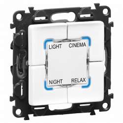 Legrand Valena LIFE Бел MyHome Выключатель сценарный, 4 сценария (с лицевой панелью) арт. 752182