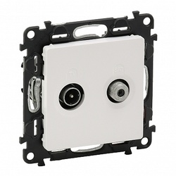 Legrand Valena LIFE DIY Бел Розетка TV-SAT проходная 1,5дБ/14дБ, диап. 5-862МГц/950-2400 МГц. арт. 753463