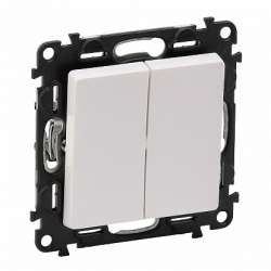 Legrand Valena LIFE DIY Бел Выключатель 2-клавишный 10А 250В арт. 752405