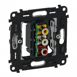 Legrand Valena Мех IN'MATIC Розетка аудио/видео устройства с 3 разьемами RCA арт. 753075