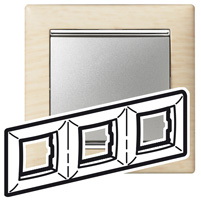 Legrand Valena Светлое дерево/Серебро Рамка 3-ая горизонт. арт. 770383