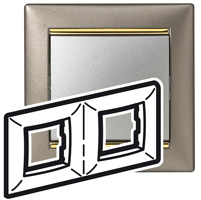 Legrand Valena Титан/Золото Рамка 2-ая горизонт. арт. 770362