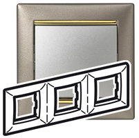 Legrand Valena Титан/Золото Рамка 3-ая горизонт. арт. 770363