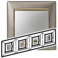 Legrand Valena Титан/Золото Рамка 4-ая горизонт. арт. 770364