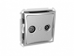 Lexel Дуэт Серебро Розетка TV-FM оконечная 8dB арт. WDE000397