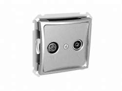 Lexel Дуэт Серебро Розетка TV-FM проходная 11dB арт. WDE000395