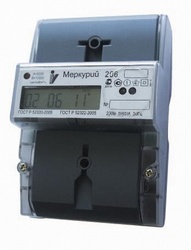 Меркурий Электросчетчик 206 RN 5(60)А/230В кл.т. 1, ЖКИ, оптопорт, RS 485, многотарифный арт. Меркурий 206 RN