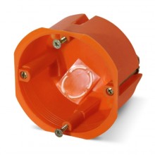 PE Коробка монтажная 1-ая для полых стен d=68 глубина 50мм, с крепежом и увеличенным фланцем IP20 арт. РЕ 030-022