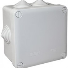 PE Коробка распределительная, квадратная, 7 вводов, IP55, 105x105x57мм арт. PE 120 105