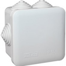 PE Коробка распределительная, квадратная, 7 вводов, IP55, 65x65x40мм арт. PE 120 065
