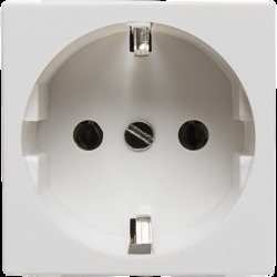 Розетка 2К+3 с винтовыми зажимами Mosaic немецкий стандарт без шторок 2 модуля белая (077210 - SPL - 200001) арт. 200001