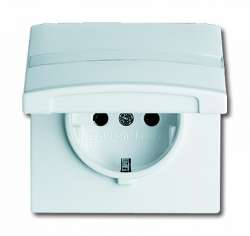 Розетка силовая 1-мест. центральная плата (накладка) с заземляющим контактом 2p+e (schuko) скрыт. установки пластик глянцев. цвет белый 16А 220-250В с арт. 2064-0-0210