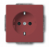 Розетка силовая 1-мест. центральная плата (накладка) с заземляющим контактом 2p+e (schuko) скрыт. установки пластик глянцев. цвет красный 16А 220-250В арт. 2013-0-5248