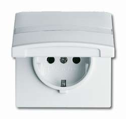 Розетка силовая 1-мест. центральная плата (накладка) с заземляющим контактом 2p+e (schuko) скрыт. установки пластик глянцев. цвет кремово-белый 16А 22 арт. 2064-0-0277