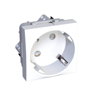 SE Altira Бел Розетка 45 2P+E со шторками R9003 арт. ALB44282