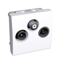 SE Altira Бел Розетка TV-FM-SAT оконечная 2 вход, R9003 арт. ALB44322