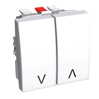 SE Altira Бел Выключатель для жалюзи нажимной 10A R9003 арт. ALB44089