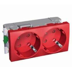 SE Altira Красная Розетка 2-ая 45град. 2P+E со шторками блок арт. ALB45256