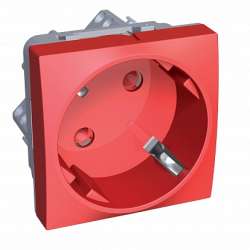 SE Altira Красная Розетка 45град. 2P+E со шторками арт. ALB45283