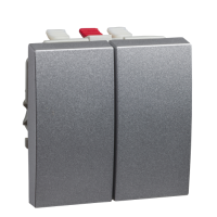 SE Altira Металлик Переключатель 2-х клавишный 16A арт. ALB46056