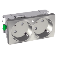 SE Altira Металлик Розетка 2-ая 45град. 2P+E со шторками, с индикацией арт. ALB46253