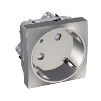 SE Altira Металлик Розетка 45град. 2P+E со шторками арт. ALB46282