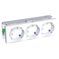 SE Altira Розетка 3-ая 45град. 2P+E со шторками, с индикацией R9003 арт. ALB44263