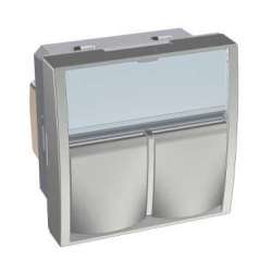 SE Altira S-ONE Металлик Розетка 2xRJ45 cat.5Е экран. арт. ALB46355N