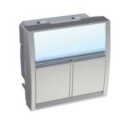 SE Altira S-ONE Металлик Розетка 2xRJ45 cat.6 неэкран. арт. ALB46326N