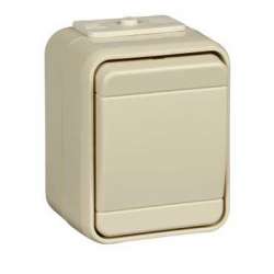 SE Aquatop наруж Беж Переключатель 1-клавишный (сх.6) 10А, IP44, в сборе арт. 451600