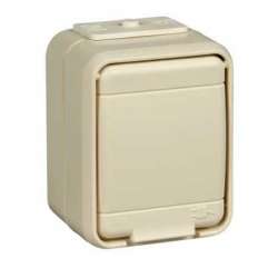 SE Aquatop наруж Беж Розетка с/з с крышкой, 16А, IP44, в сборе арт. 455000