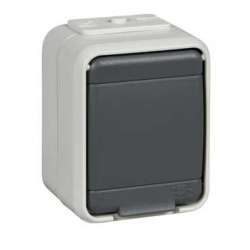 SE Aquatop наруж Серая Розетка с/з с крышкой, 16А IP44, в сборе арт. 455009