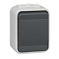 SE Aquatop наруж Серый Переключатель 1-клавишный (сх.6) 10А, IP44, в сборе арт. 451609