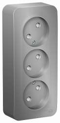 SE Blanca наруж Алюминий Розетка 3-ая б/з со шторками 16А, 250В, изолир. пластина арт. BLNRA001313