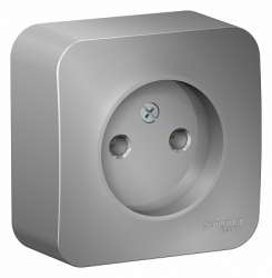 SE Blanca наруж Алюминий Розетка б/з без шторок 16А, 250В, изолир. пластина арт. BLNRA000113