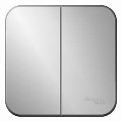 SE Blanca наруж Алюминий Выключатель 2-клавишный 10А, 250B, изолир. пластина арт. BLNVA105013