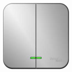 SE Blanca наруж Алюминий Выключатель 2-клавишный с подсветкой, 10А, 250B арт. BLNVA105103