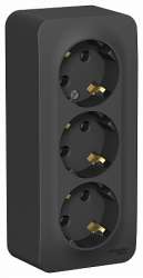 SE Blanca наруж Антрацит Розетка 3-ая с/з без шторок 16А, 250В, изолир. пластина арт. BLNRA010316