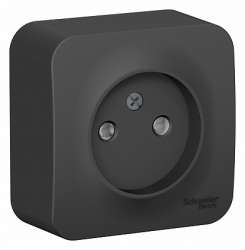 SE Blanca наруж Антрацит Розетка б/з со шторками, 16А, 250В арт. BLNRA001106